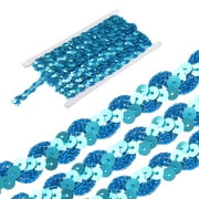 Uxcell 11 Yard Sequins Beaded Lace Trim 0.6 inch Braid Trim Strip for Crafts, Embellishments, Costume Blue