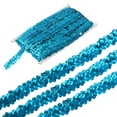 thumbnail image 1 of Uxcell 11 Yards 0.8 Inch Elastic Sequins Trim 2 Row Flat Sequin Strip Sequins Fabric Ribbon for Sewing Lake Blue, 1 of 5