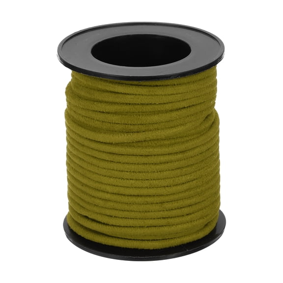 Uxcell 11 Yards x 3mm Faux Leather Cord, Flat Suede Cord Leather Strip Braiding String Lace, Army Green