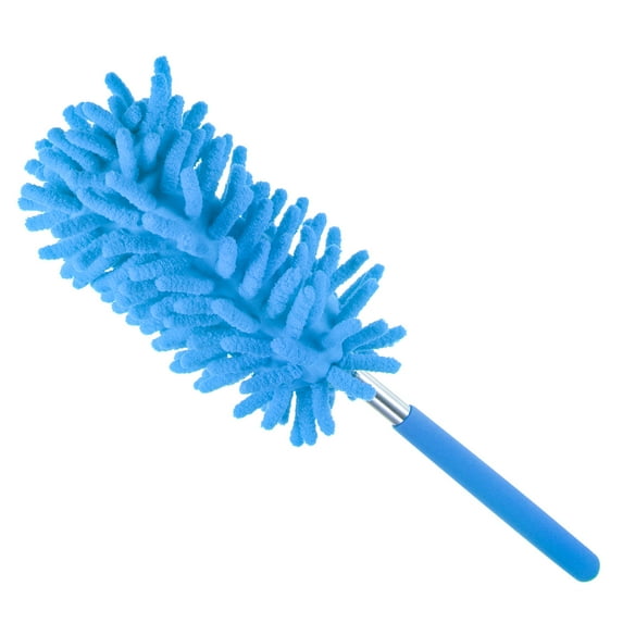 Uxcell 11" to 31" Chenille Cleaning Duster, Washable Extendable Brush Blue