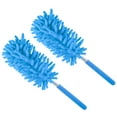 thumbnail image 1 of Uxcell 11" to 31" Chenille Cleaning Duster, Washable Extendable Brush Dark Blue 2Pack, 1 of 5