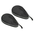 thumbnail image 1 of Uxcell 11" x 7" Ping Pong Paddle Case Table Tennis Racket Case Soft Cover Container Bag Gourd Shape Black 2 Pack, 1 of 6