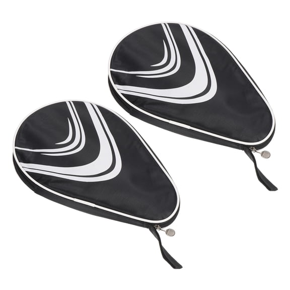 Uxcell 11" x 7" Ping Pong Paddle Case Table Tennis Racket Case Soft Cover Container Bag Gourd Shape, Black 2 Pack