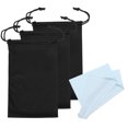 thumbnail image 1 of Uxcell 11"x7" Ski Goggle Bag Microfiber Goggle Pouch with Glasses Cloth Draw String, Black 3 Pack, 1 of 6