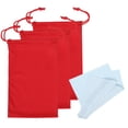 thumbnail image 1 of Uxcell 11"x7" Ski Goggle Bag Microfiber Goggle Pouch with Glasses Cloth Draw String, Red 3 Pack, 1 of 6