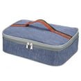 thumbnail image 1 of Uxcell 11"x8"x3" Insulated Lunch Bags Reusable Food Containers Bag Flat Bento Bags Blue, 1 of 6