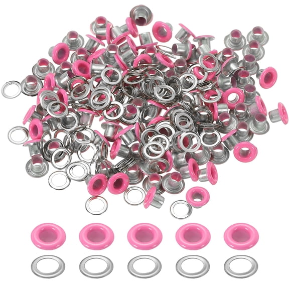 Uxcell 110 Pcs Grommets Eyelets with Washers 1/8" Grommets Kit Rose Red