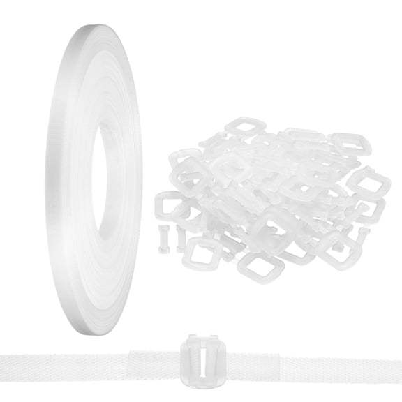 Uxcell 110 Yard Plastic Packaging Banding Strapping with 50Pcs Clear Buckles