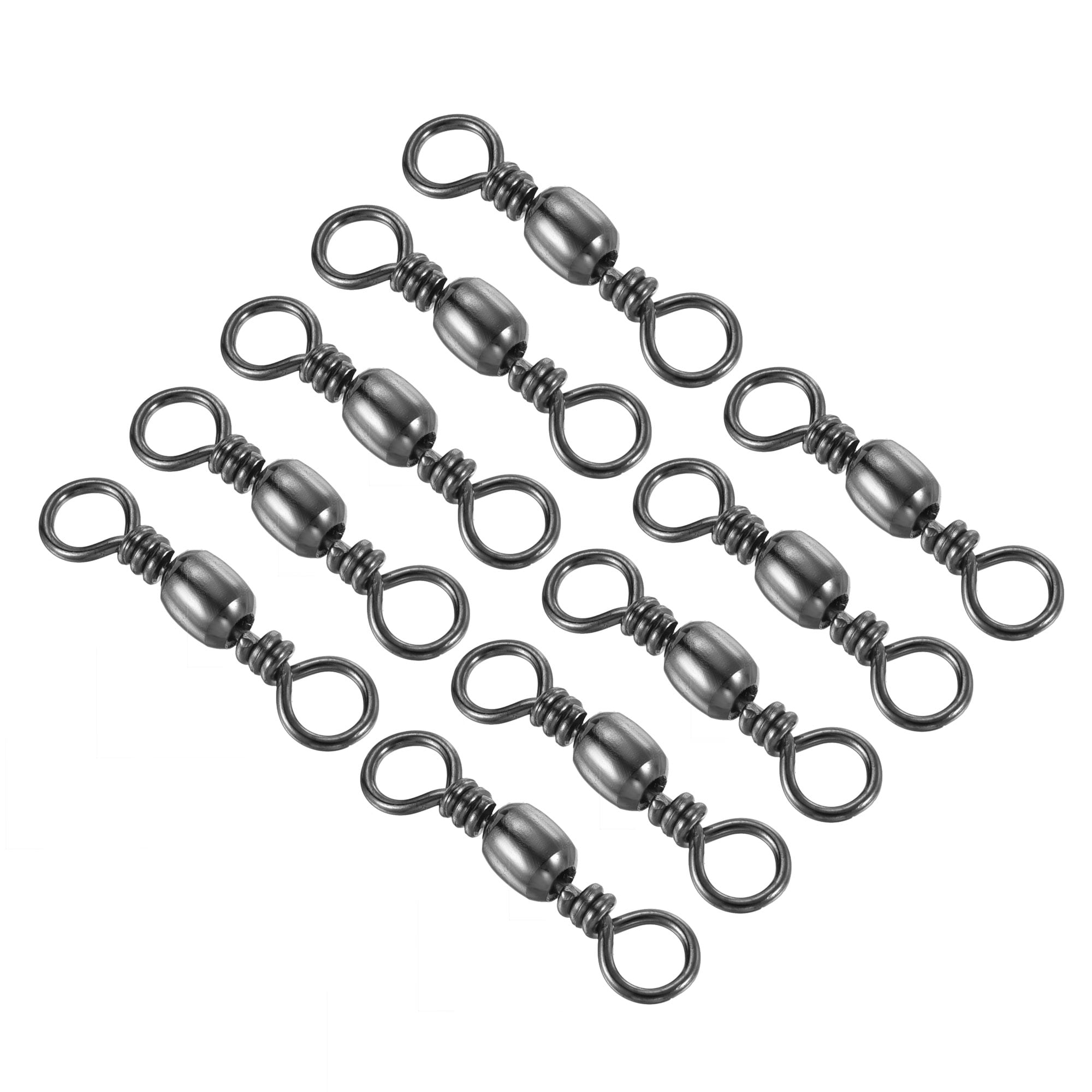 Uxcell 99lbs Stainless Steel Fishing Barrel Swivels, Black 50 Pack