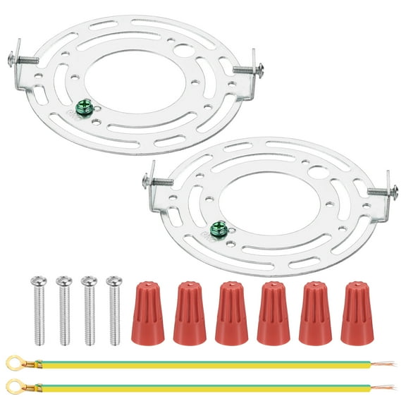 Uxcell 110mm (4.33") Universal Light Fixture Mounting Bracket Kit, Light Crossbar Round Ceiling Plate with Screw 2 Set