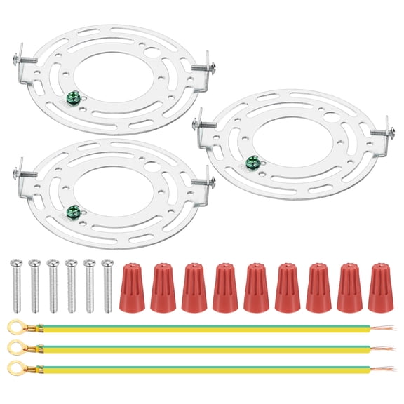 Uxcell 110mm (4.33") Universal Light Fixture Mounting Bracket Kit, Light Crossbar Round Ceiling Plate with Screw 3 Set