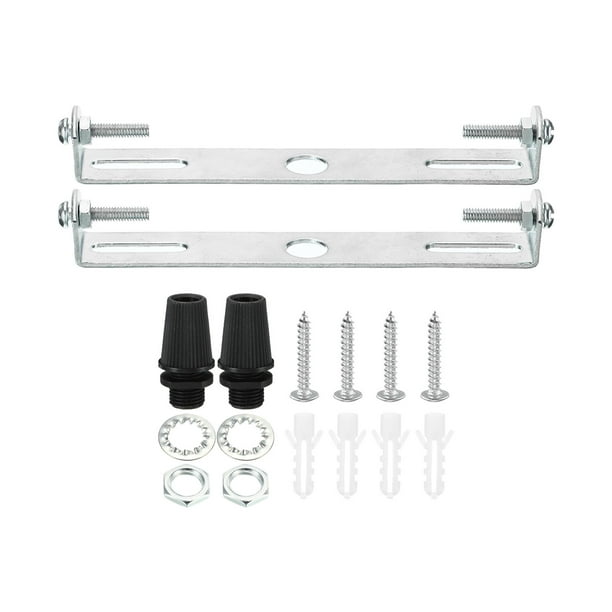 Uxcell 110mm Ceiling Light Plate Kit Light Fixture Mounting Bracket Plate Steel Crossbar for Pendant Wall Light 2 Set Silver
