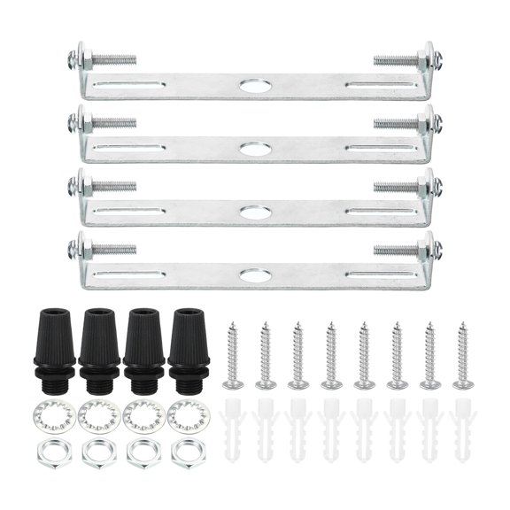 Uxcell 110mm Ceiling Light Plate Kit Light Fixture Mounting Bracket Plate Steel Crossbar for Pendant Wall Light 4 Set