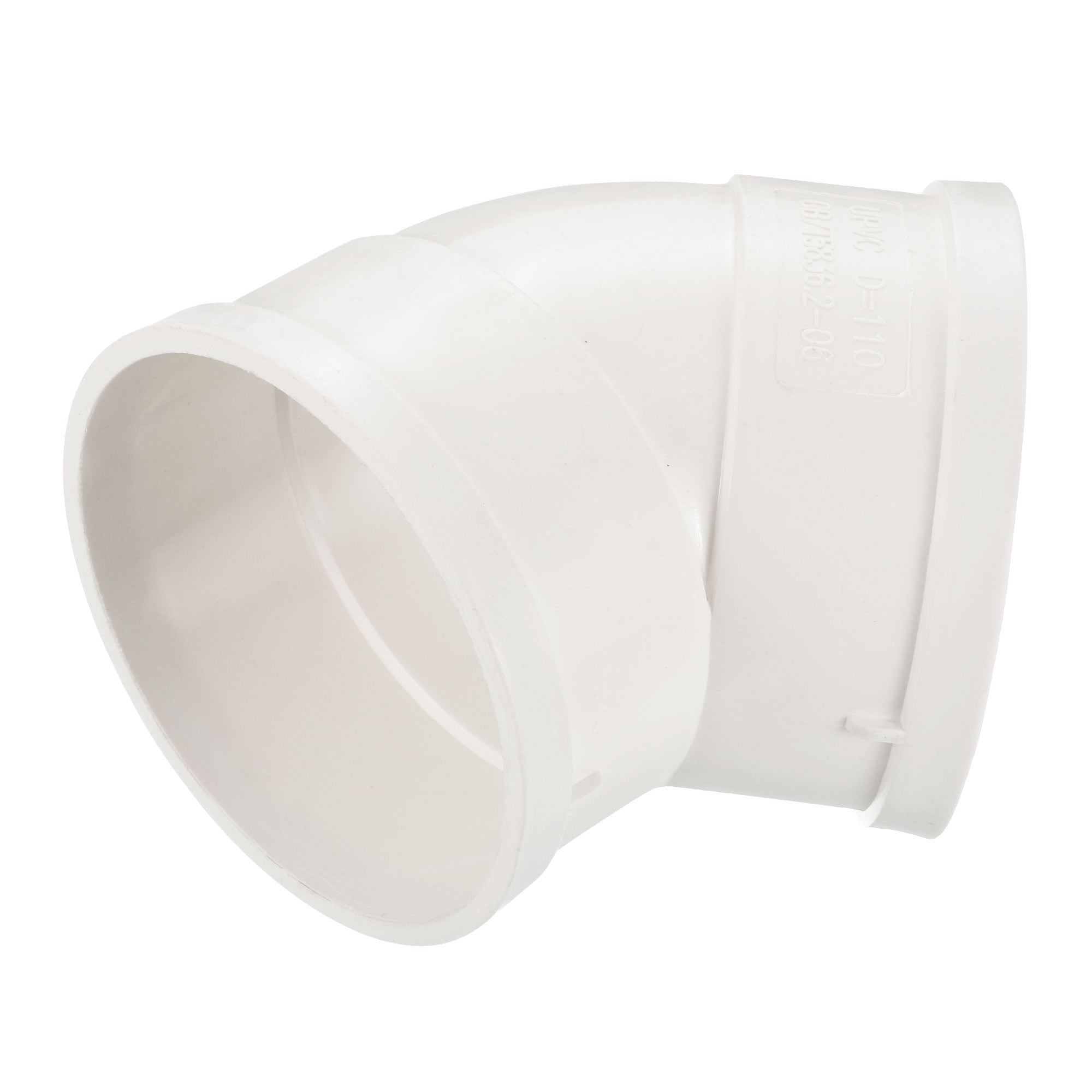 Uxcell 110mm Id Pvc Water Pipe 45 Degree Elbow Fitting Eccentric Adapter White 1 Pack 9179