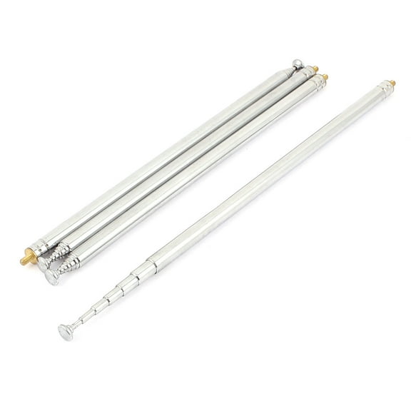 Uxcell 111cm Long FM Radio TV 7 Sections Foldable Telescopic Antenna Aerial 4 Pcs