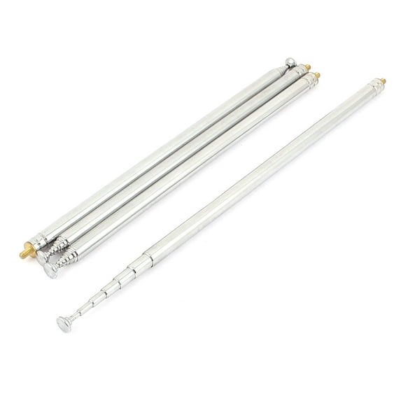 Uxcell 111cm Long FM Radio TV 7 Sections Foldable Telescopic Antenna Aerial 4 Pcs