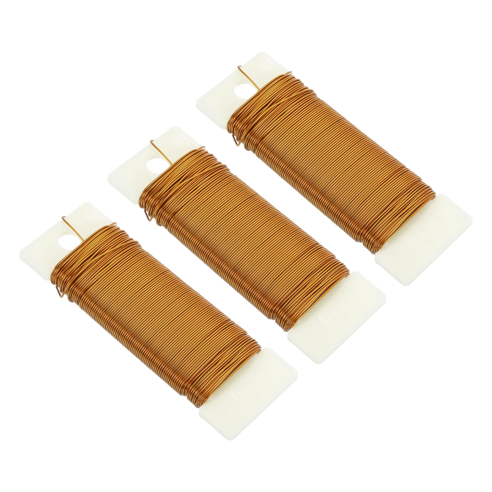 Uxcell 114 Yards/345 Feet Metal Floral Wire Gold Tone 0.7mm Flexible Paddle Thin Floral Wires for Craft