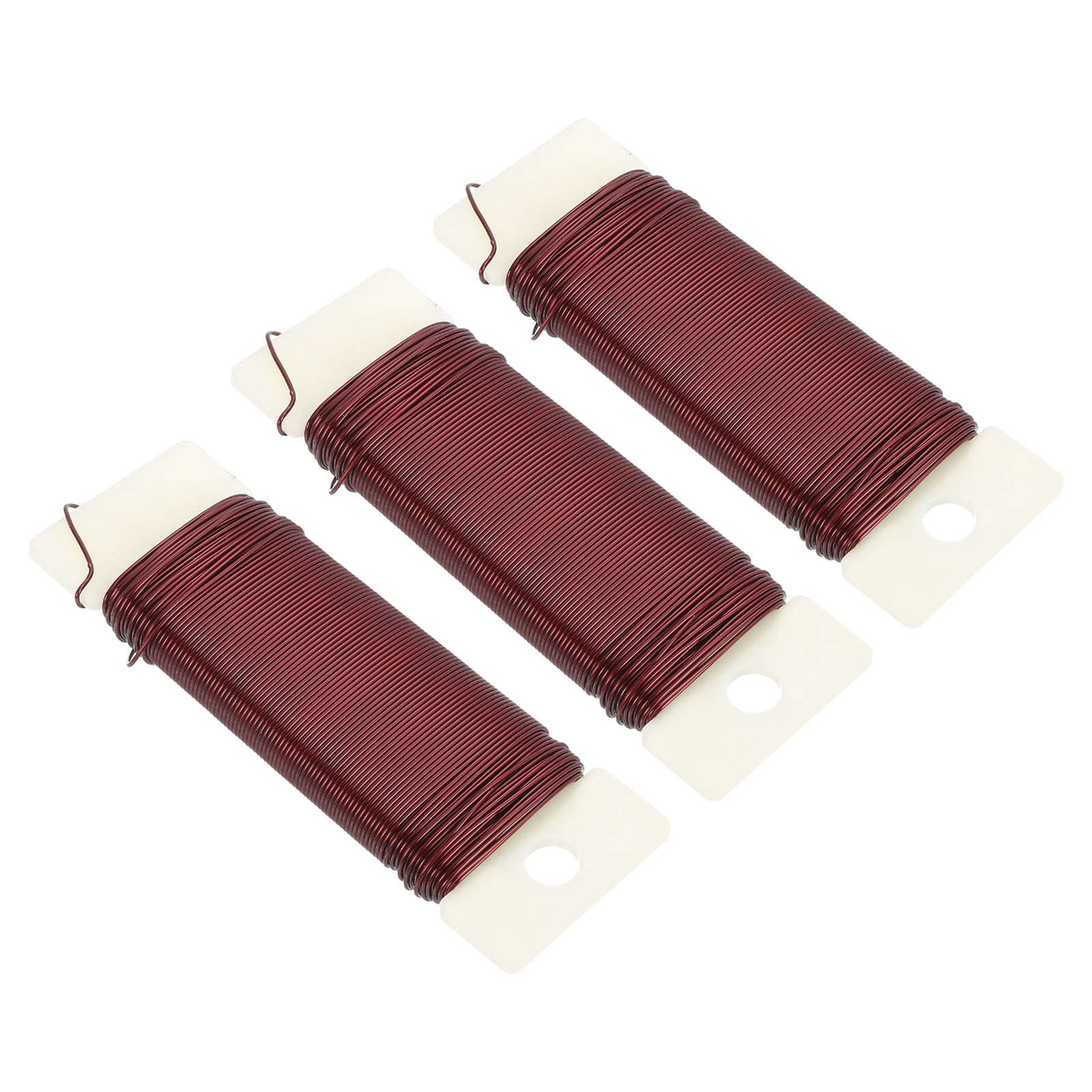 Uxcell 114 Yards/345 Feet Metal Floral Wire Red 0.7mm Flexible Paddle Thin Floral Wires for Craft