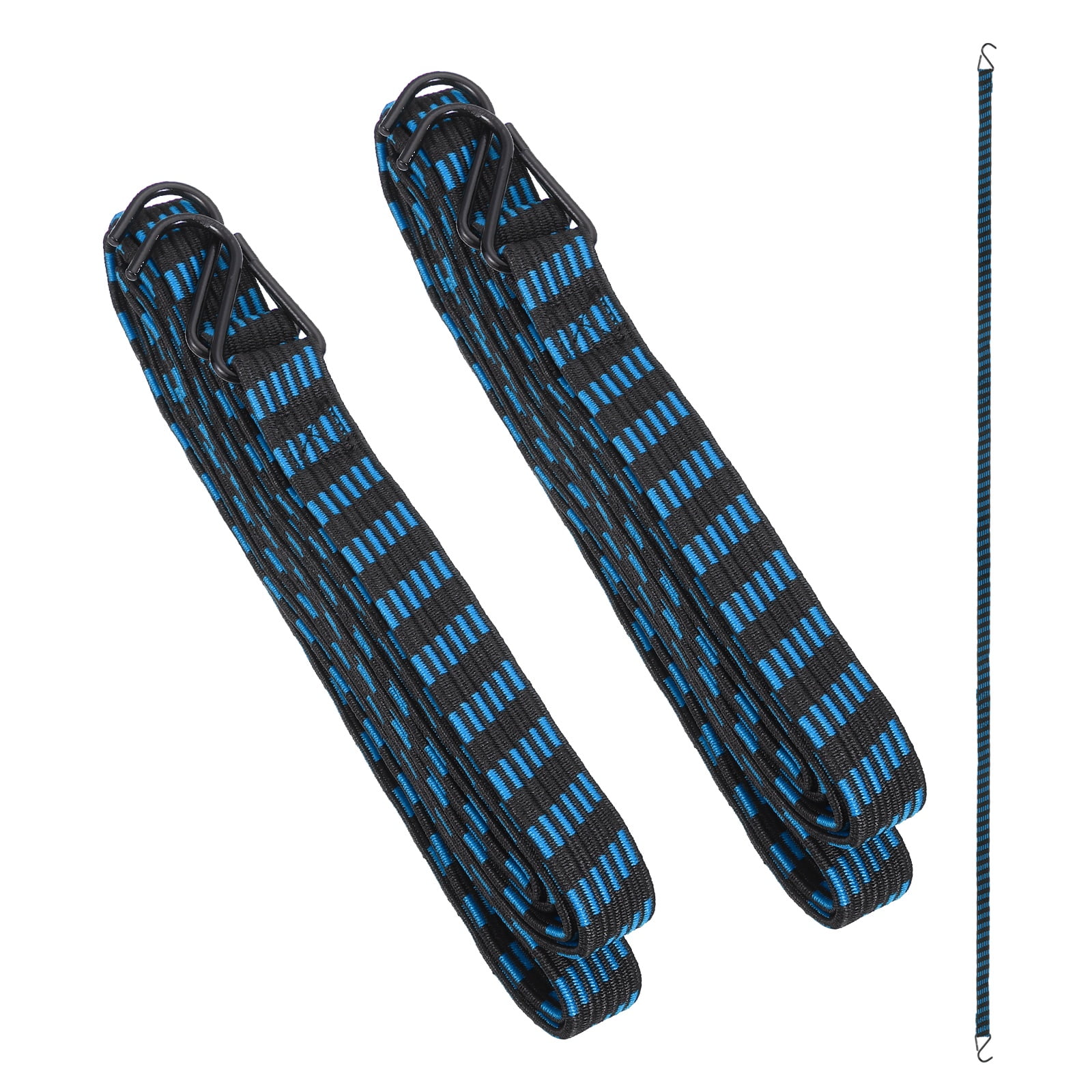 Uxcell 118" Adjustable Bungee Cords with Hook, 2Pcs Heavy Duty Outdoor Elastic Bungee Straps for Securing Luggage Moving Cargo, Blue