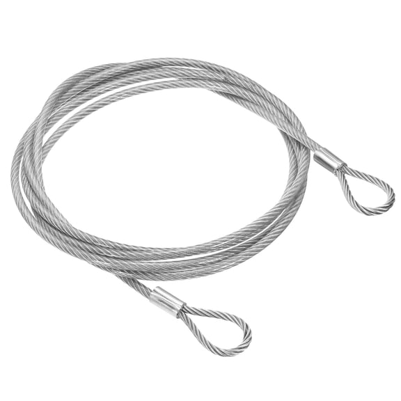 Uxcell 118 Inch Safety Cable Lock, 1 Pcs 304 Stainless Steel Security Wire Ropes Double Loop Anti-Theft Safety for Bicycles Luggage Stage Lighting, Clear