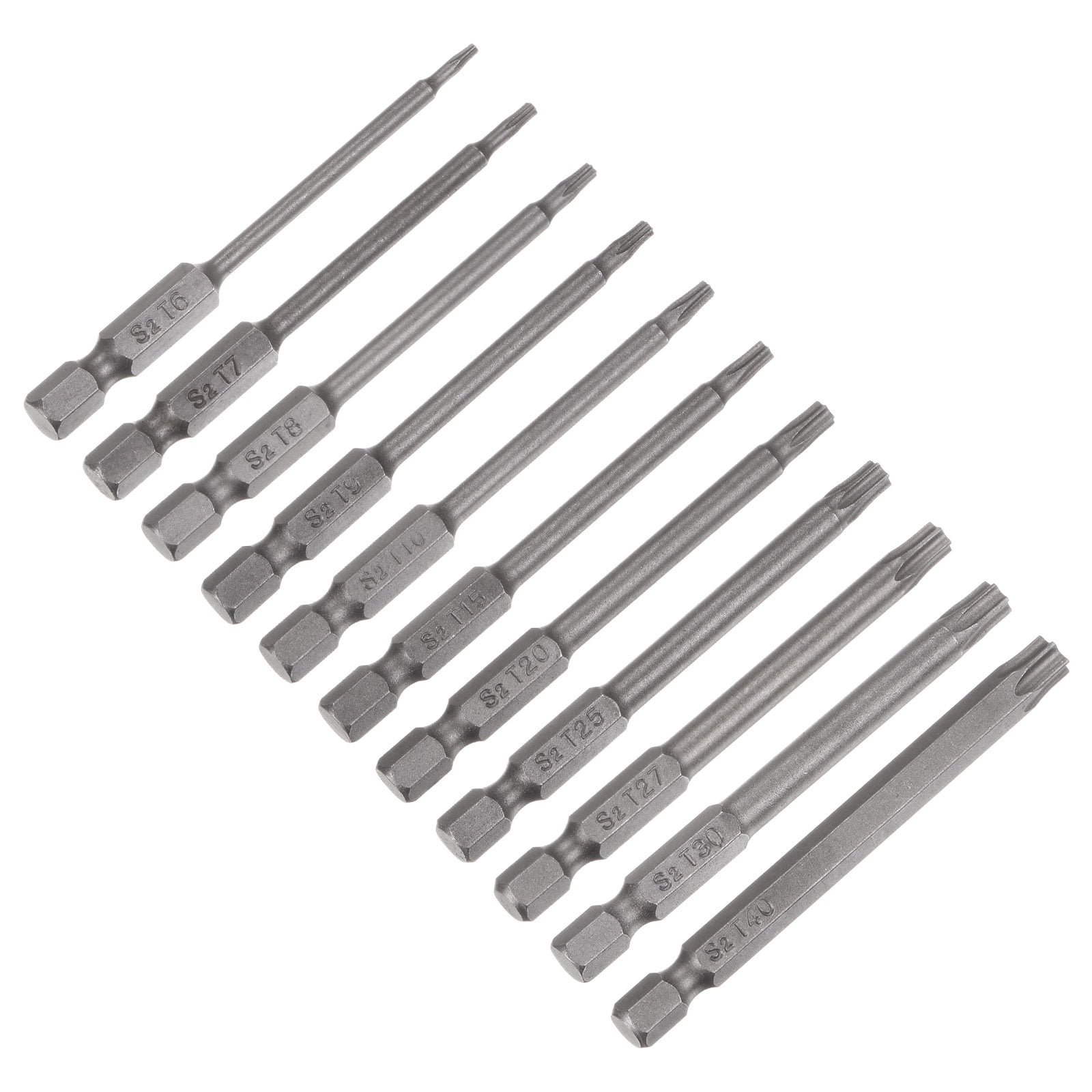 Uxcell 11PCS T6T40 Torx Security Screwdriver Bit Set S2 Steel