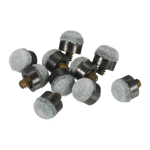 Uxcell 11mm Dia Screw on Pool Cue Tips Replacement Pool Stick Tips Accessories Grey 10 Pack