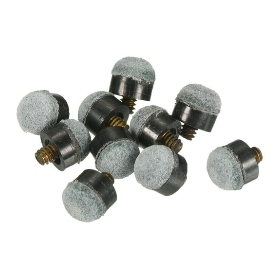 Uxcell 11mm Dia Screw on Pool Cue Tips Replacement Pool Stick Tips Accessories Grey 10 Pack
