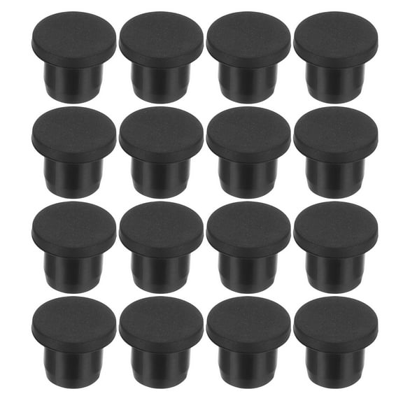 Uxcell 11mm Diameter Rubber Hole Plugs, 16 Pcs Silicone Rubber Round Hole Stoppers for 10-11mm Hole, Black