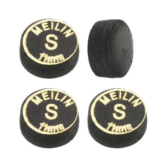 Uxcell 11mm Glue on Laminated Soft Pool Billiard Stick Cue Tips, Black 4 Pack