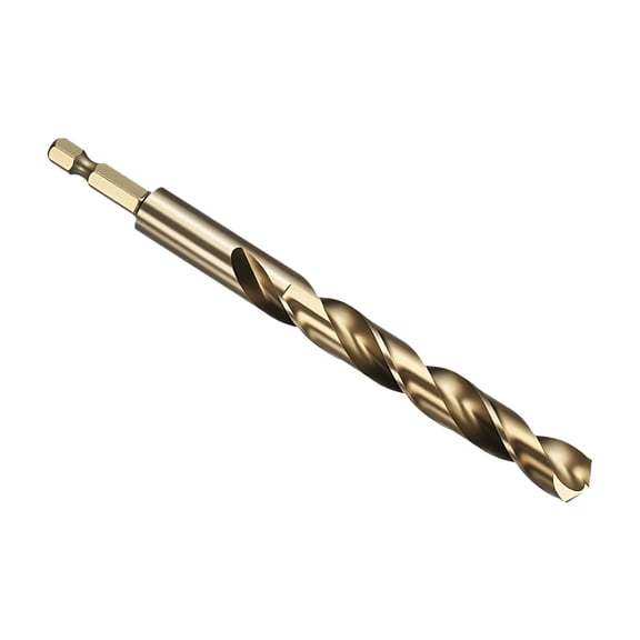 Uxcell 11mm Hex Shank Drill Bit, M2 High-Speed Steel Bits Quick Change Design for Impact Driver 135 Gold Finish for Stainless Steel Hard Metal - 2 Pack