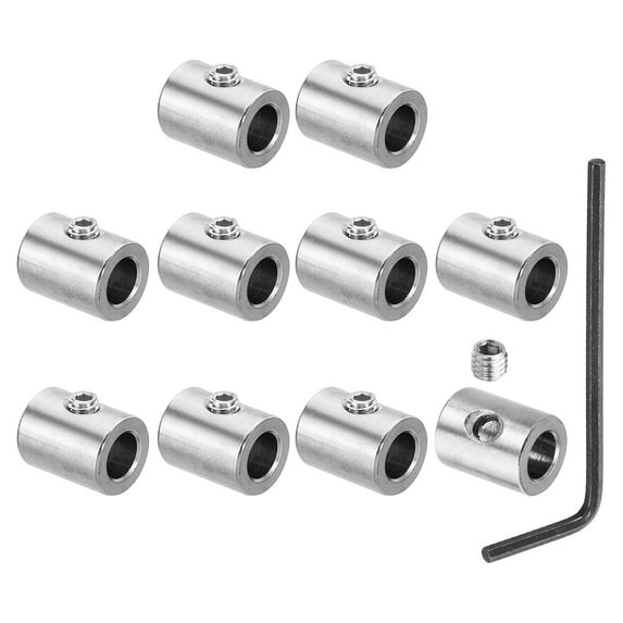 Uxcell 11mm Hole Wire Rope Clips Set, 10 Set Cable Clamps Clip with M6 Hexagon Screws Spanner, Silver 16x20mm