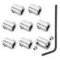 thumbnail image 1 of Uxcell 11mm Hole Wire Rope Clips Set 8 Set Double Holes Cable Clamp with M6 Hexagon Screws Spanner Silver 16x20mm, 1 of 7