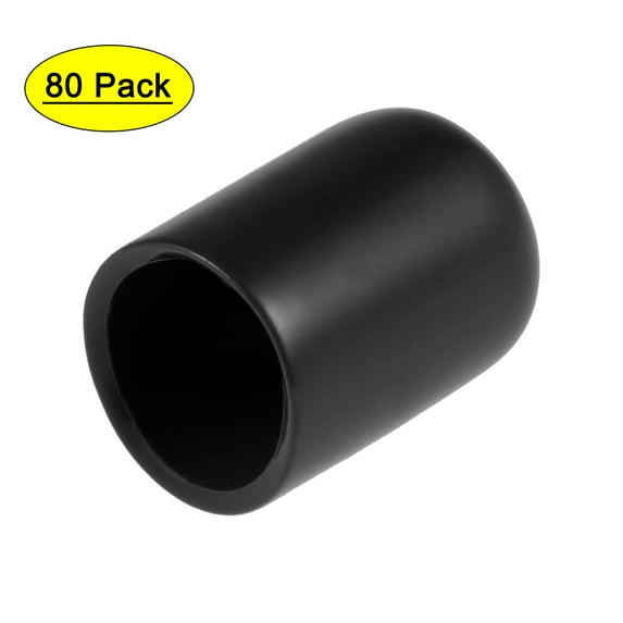 Uxcell 11mm ID Black Screw Thread Protectors Vinyl End Caps 80 Pack