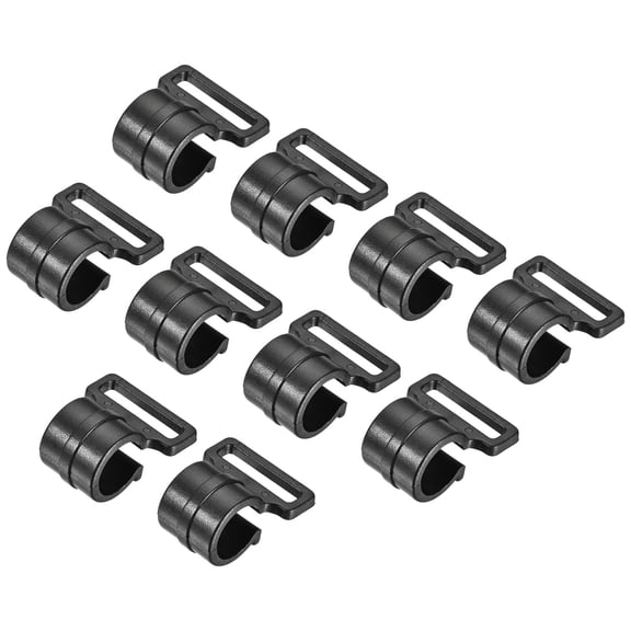 Uxcell 11mm ID Plastic Tent Tarp Bracket Pole Clips Fasteners for Camping Black 10Pack