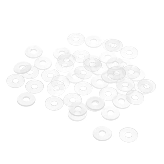 Uxcell 11mm O.D. 1mm Thick Nylon Flat Washers for M3.5 Screw Bolt, 50 Count