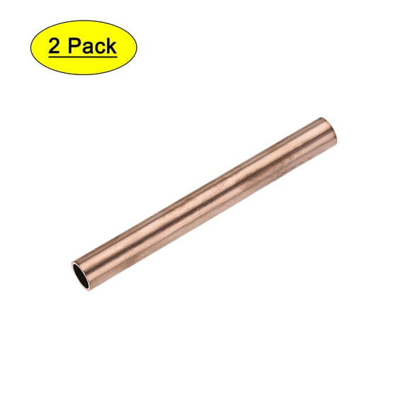 Uxcell 11mm OD 1mm Wall Thickness 100mm Length Copper Round Tube 2 Pack