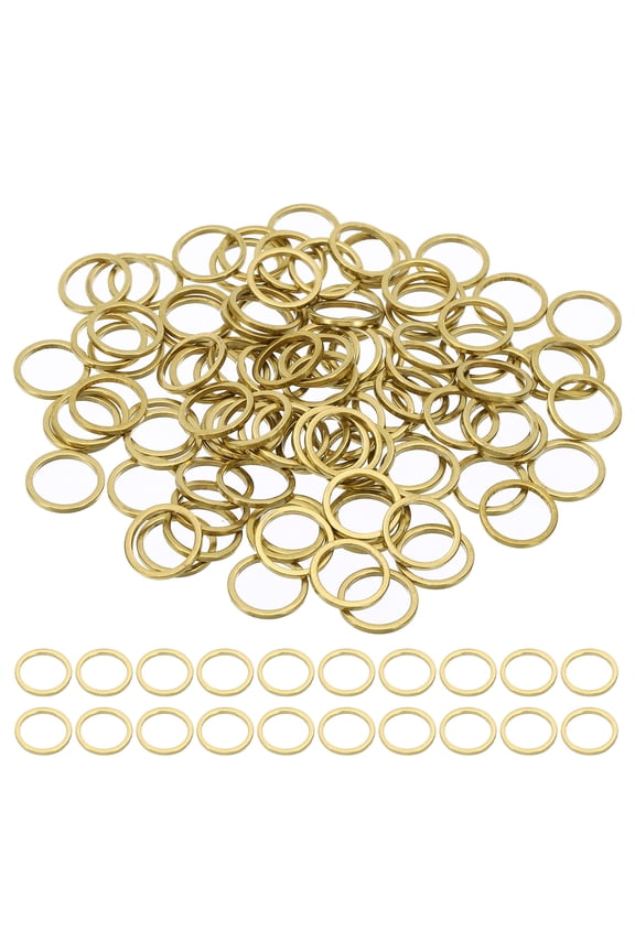 11mm OD x 9mm ID Earring Beading Hoop, 100Pcs Copper Round Solid Copper Beading Finding Rings Loops, Copper