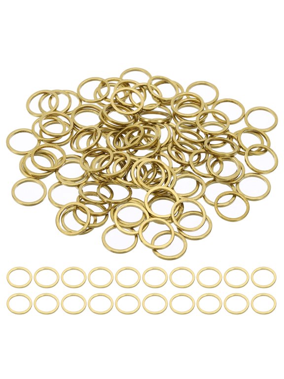 11mm OD x 9mm ID Earring Beading Hoop, 100Pcs Copper Round Solid Copper Beading Finding Rings Loops, Copper