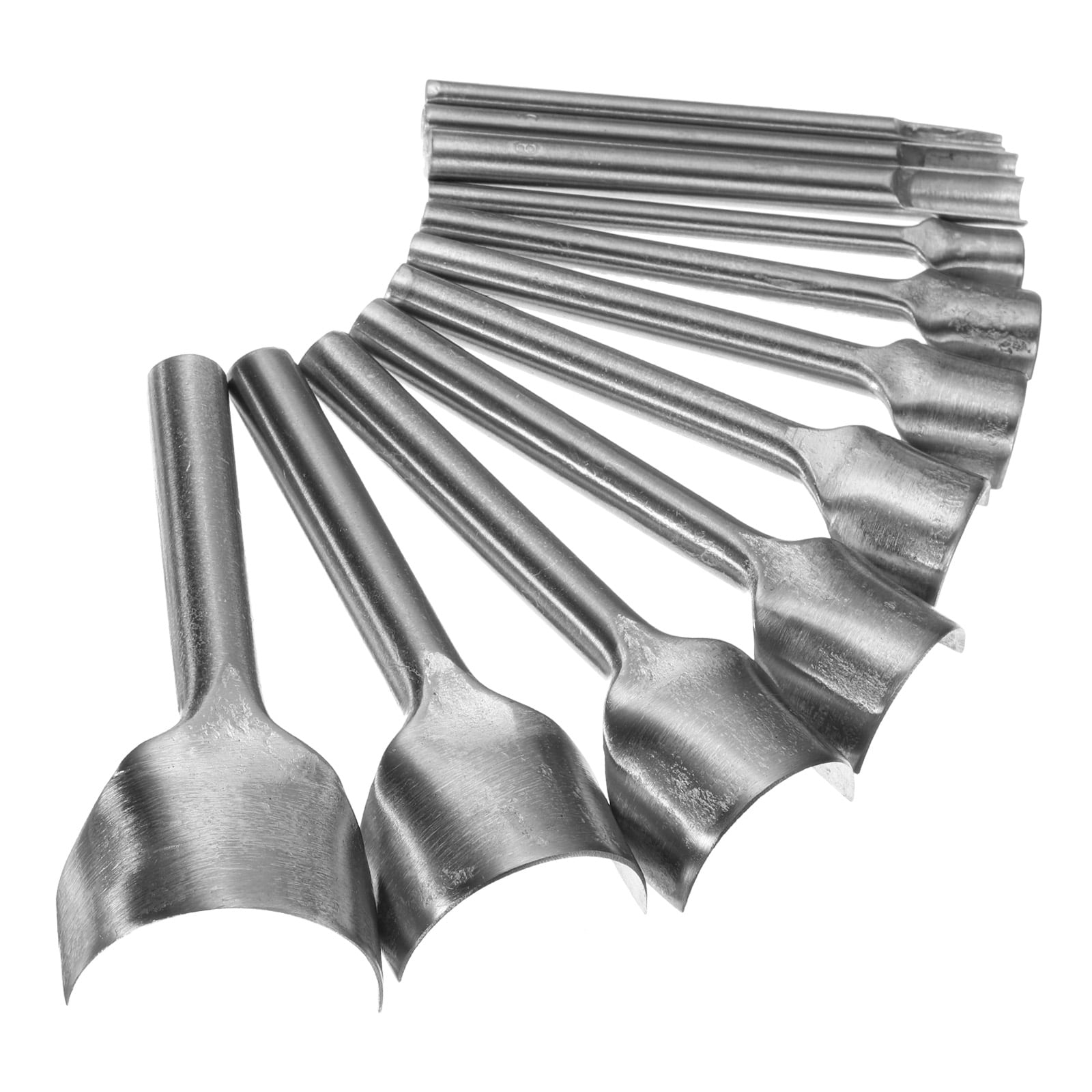 Uxcell 11pcs Half-Round Leather Cutter Punch 3mm-45mm Carbon Steel Strap Punch Tool for Crafting Strap Belt Wallet