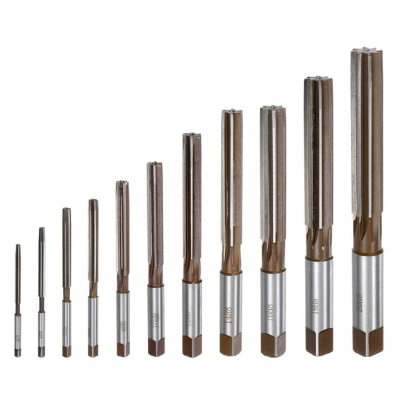 Uxcell 11pcs Hand Reamers Set 3mm-20mm H8 Metric Alloy Steel Reamer Bit Straight Flutes Reaming Tool