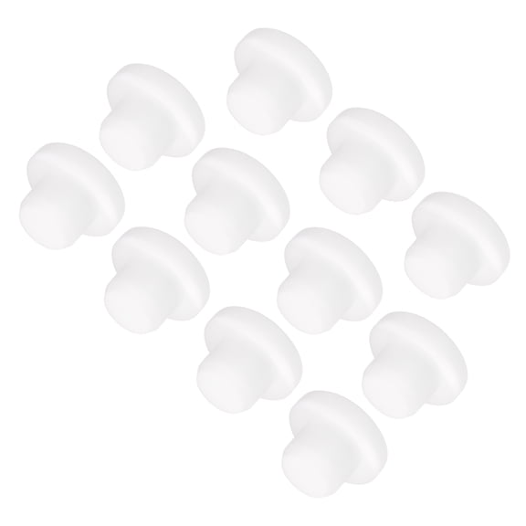 Uxcell 11pcs T-Shaped Silicone Plugs 13mm 1/2" Dia Snap in Plug Seal Round White