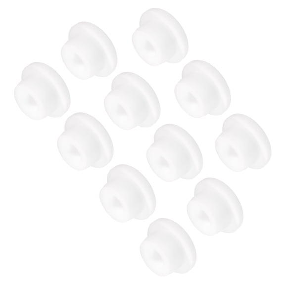 Uxcell 11Pcs T-Shaped Silicone Plugs 20mm 13/16" Dia Snap in Plug Seal Round White