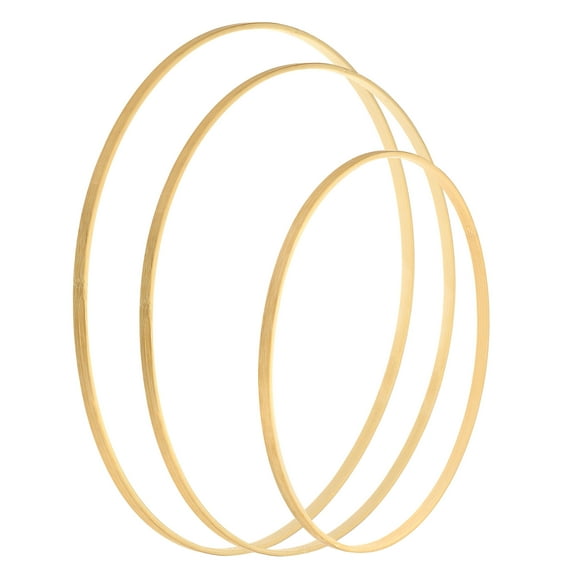 Uxcell 12/14/16 Inch Wooden Floral Hoop Rings 3Pcs in 1 Set