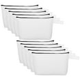 thumbnail image 1 of Uxcell 12.2 x 7.5" Canvas Makeup Bags with Strap, 10 Pack Pencil Cosmetic Zipper Bag Case Toiletry Pouch, White, 1 of 6
