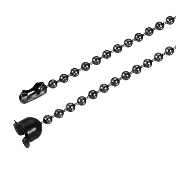 Uxcell 12" 24" 36" Long Beaded Link with Connectors and Pendant Pull Chain Extension Black 1 Set