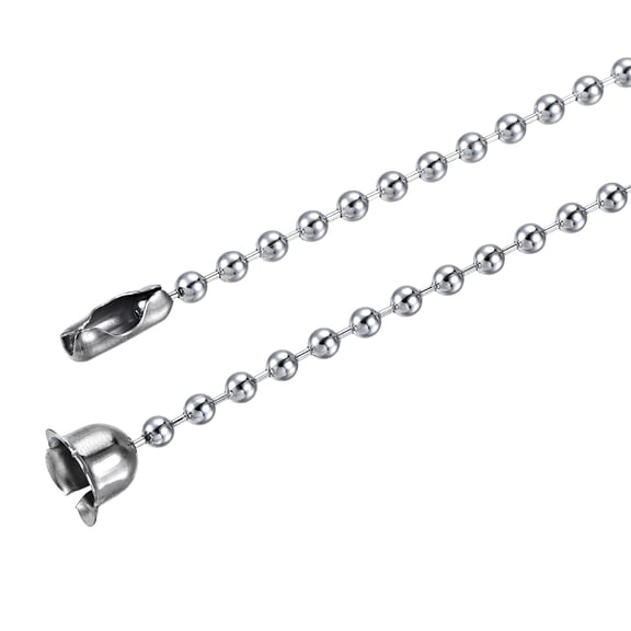 Uxcell 12" 24" 36" Long Beaded Link with Connectors and Pendant Pull Chain Extension Silver 1 Set