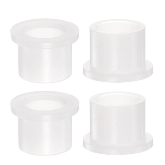 Uxcell 12.2mmx15.8mmx13.4mm Flanged Sleeve Bearings Nylon Bushings, White 4 Pack