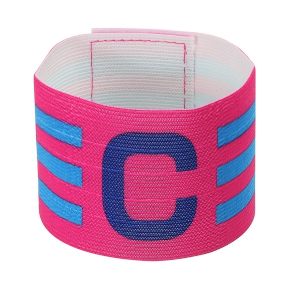 Uxcell 12.2x2.5" Soccer Captain C Armband, Nylon Unisex Elastic Protective Arm Badge Adjustable, Rose Red