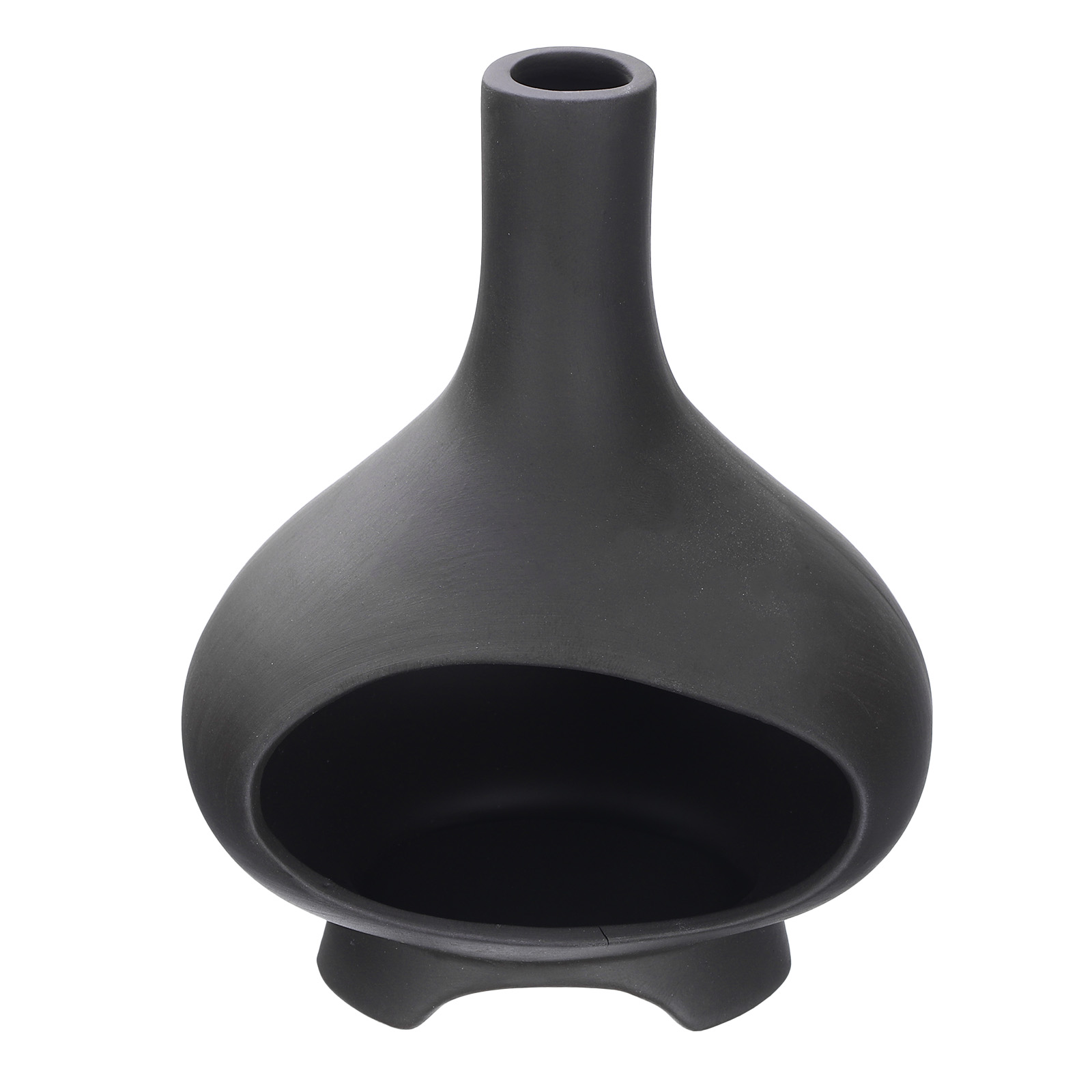Uxcell 12.5 cm Modern Incense Burner Ceramic Incense Holder Ash Catcher for Meditation Aromatherapy Yoga Black