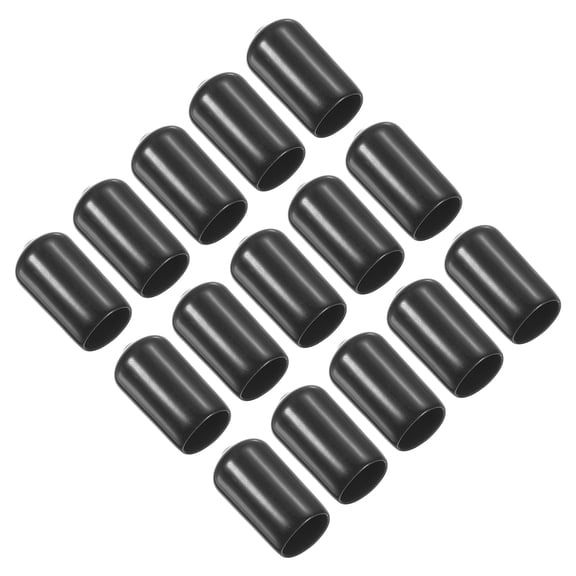 Uxcell 12.5mm Snooker Cue Tip Cover, Pool Cue Tips Rubber Cover Billiards Head Club Protector Stick, Black 15 Pcs